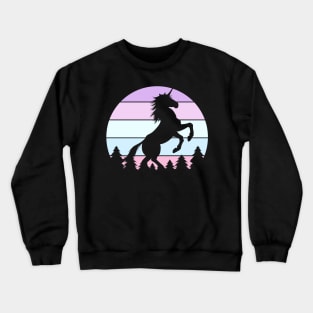 Pastel Sunset Unicorn Silhouette Crewneck Sweatshirt